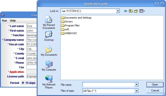 LanceLicesing - Application path